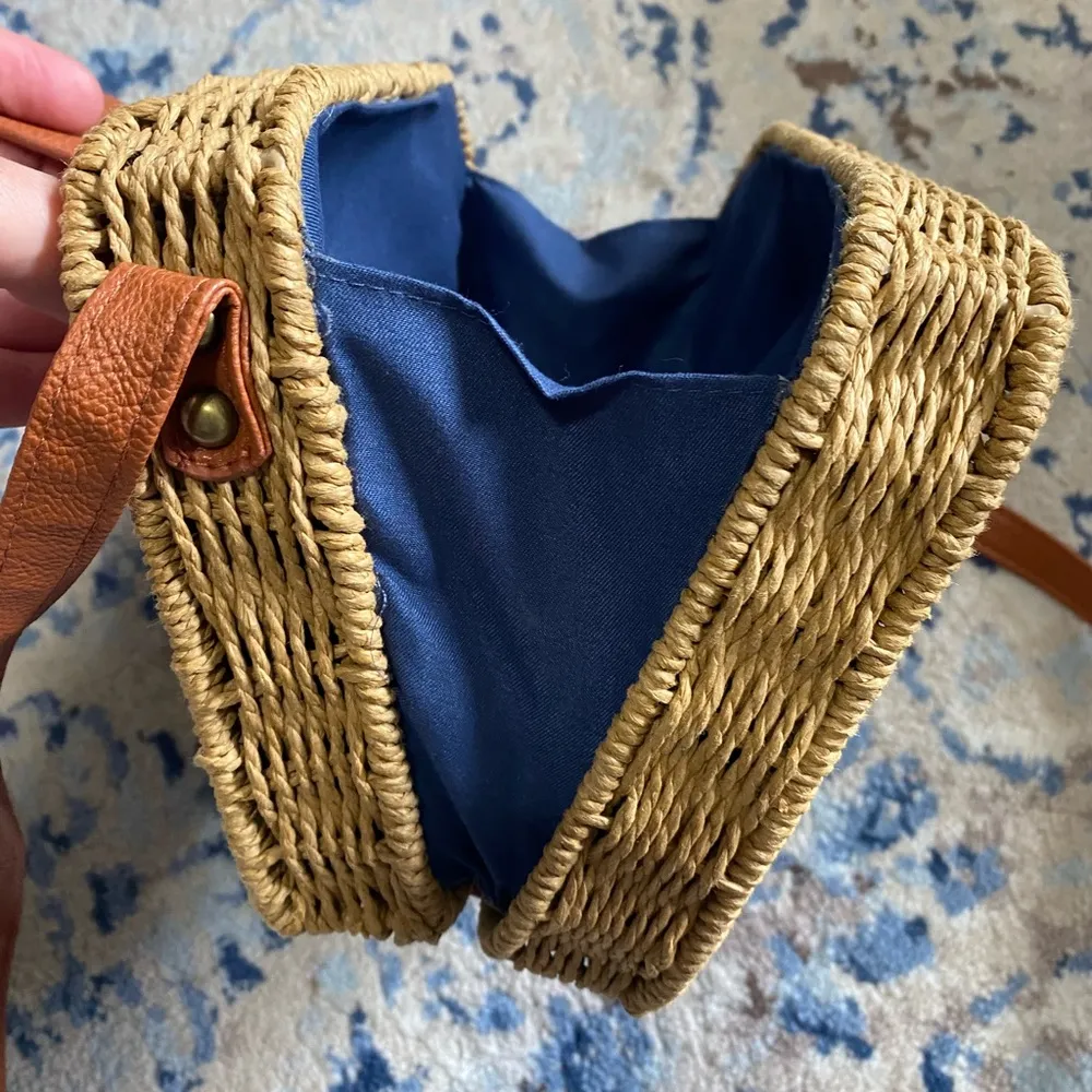 Summer & Rose Straw Square Crossbody Purse Woven Jute Coastal Grandma Preppy Bag - Image 11