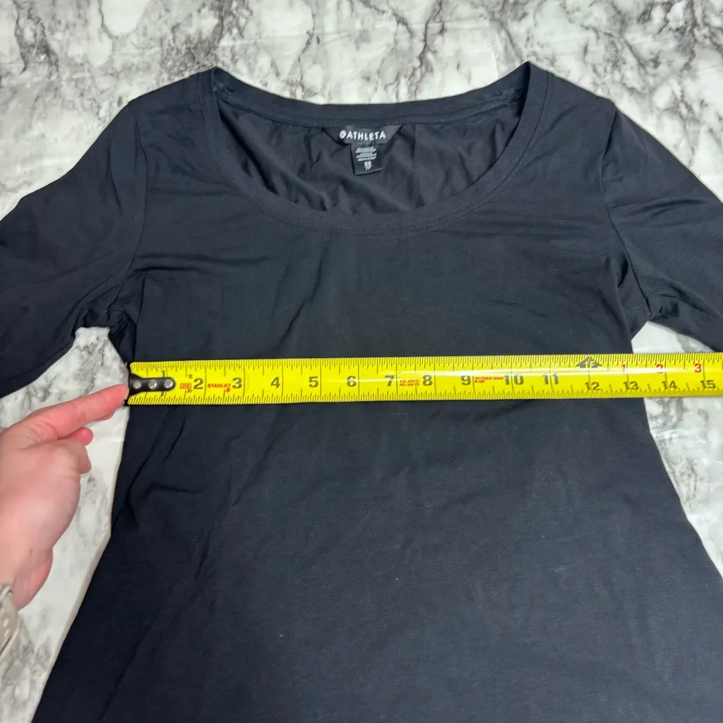 Athleta size XS black casual t shirt top workout gym yoga - Image 4