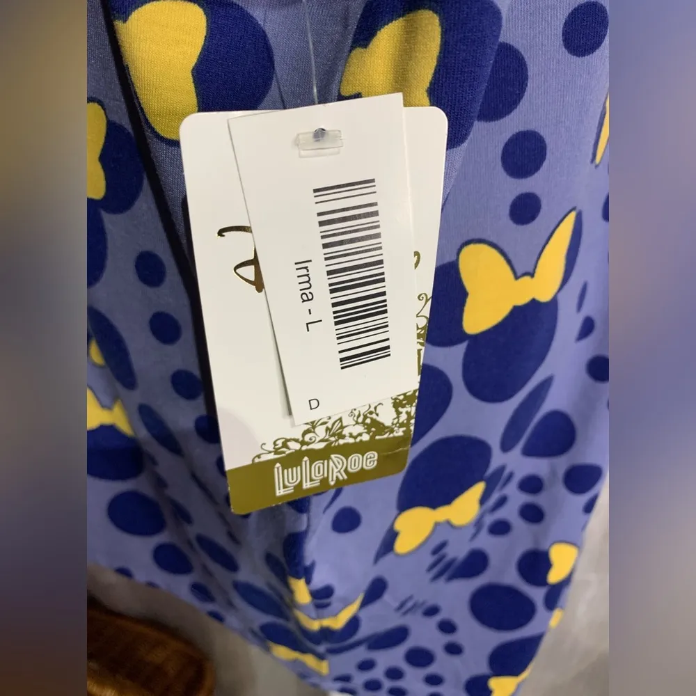 Lularoe Irma Disney Blue Minnie Mouse Top - Image 7