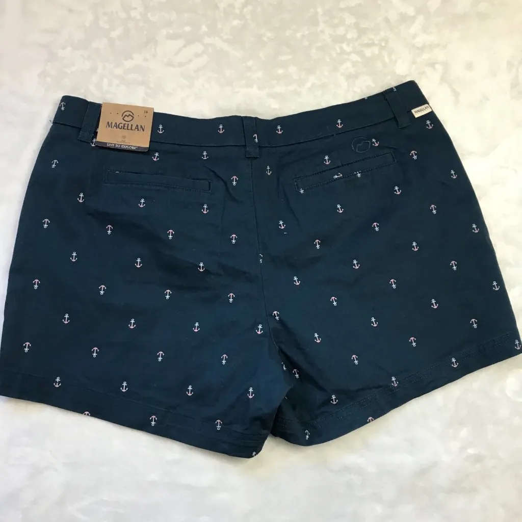 Magellan Happy Camper Shorts Women's Plus Size 16 Cotton, Nautical Anchor Print - Image 11