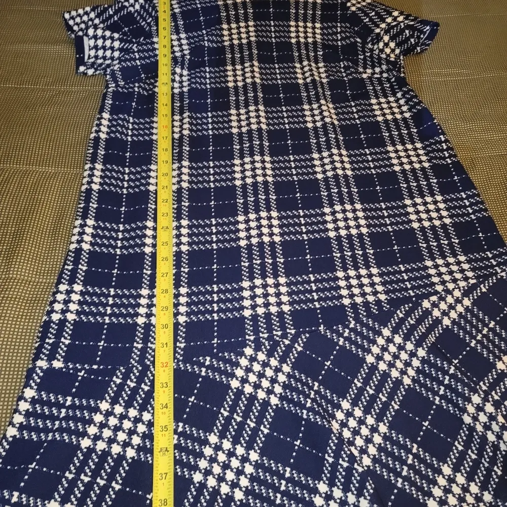 Violet B Women Blue&White Polyester Short Sleeve Scoop Neck Knee Length Dress 2X - Image 16