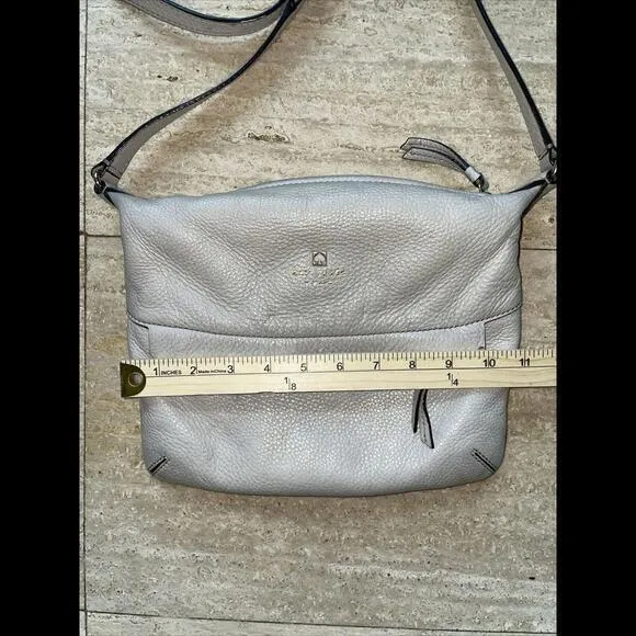 KATE SPADE Pebble Leather Purse Crossbody Shoulder HandBag Beige‎ Tan Ivory - Image 9
