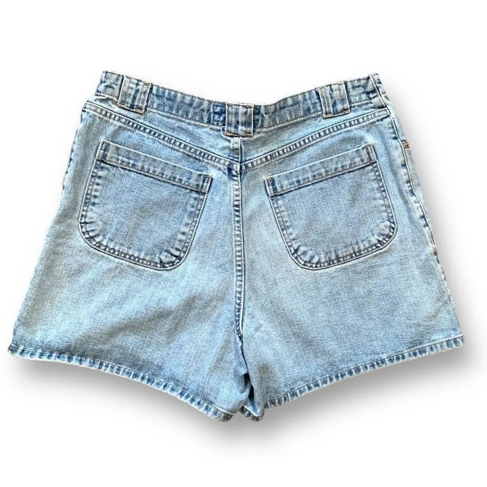 Vintage LA Blues Jean Shorts Baggy High Waisted Mom Style Medium Lightwash Denim Blue Size 14 - Image 4