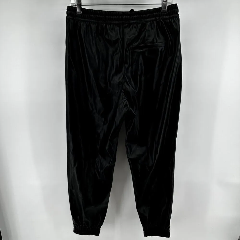 Zara Faux Leather Jogger Pants Drawstring Pocket Elastic Waist Black M NWT - Image 8