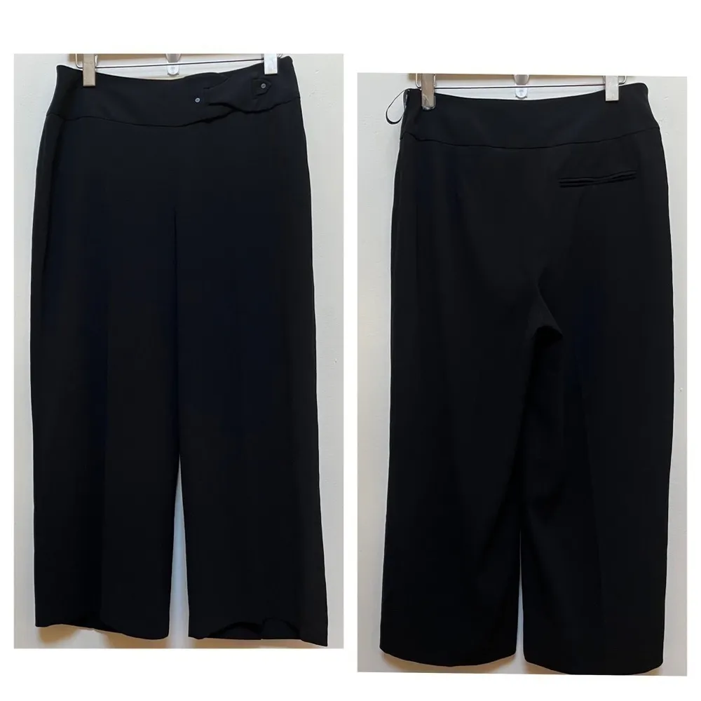 Karen Millen Black Wide Leg Side Zipper Pocket Pant Size 8 (M) 22.5 Inch Inseam - Image 2