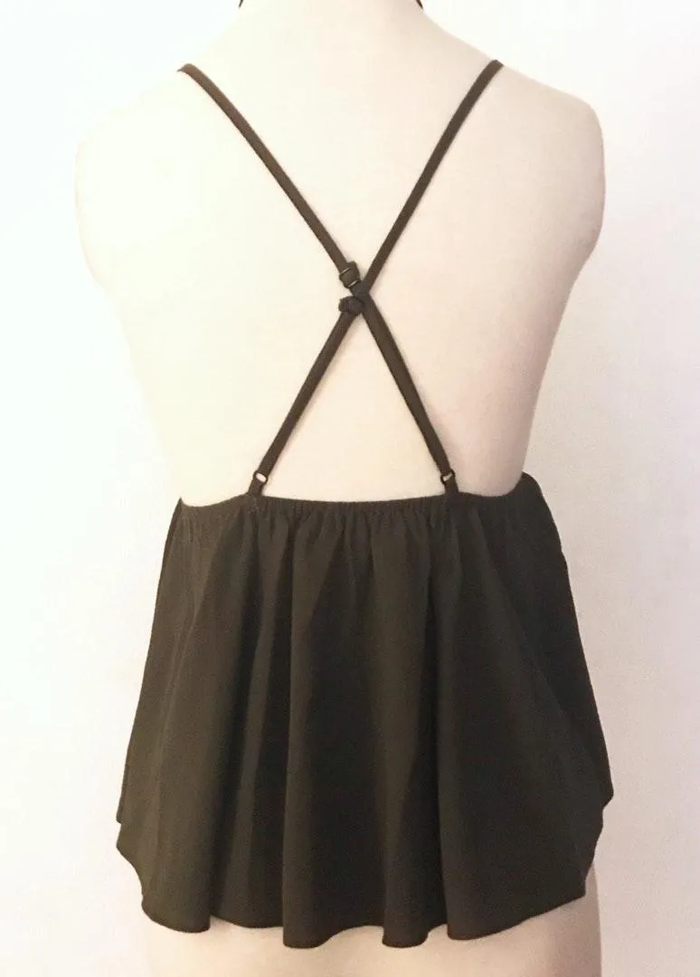 Low Cut Baby Doll Top Green - Image 2