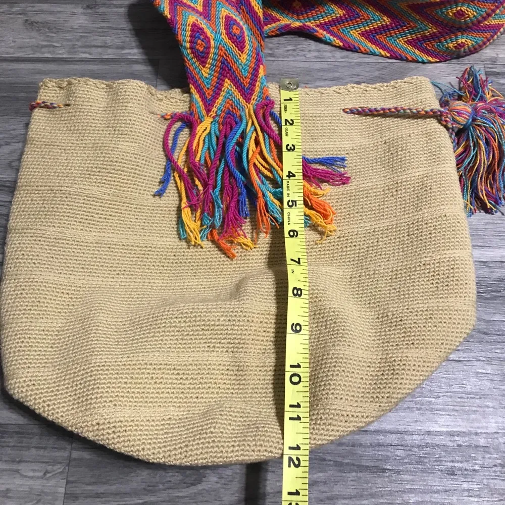 Handmade Crochet Chevron strap bag; OS - Image 4