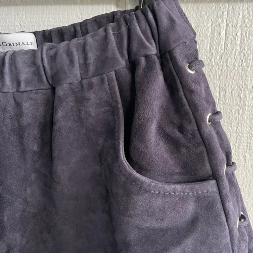 Karina Grimaldi Suede‎ Claudia Short with Lace Up Sides in Black Size S - Image 2