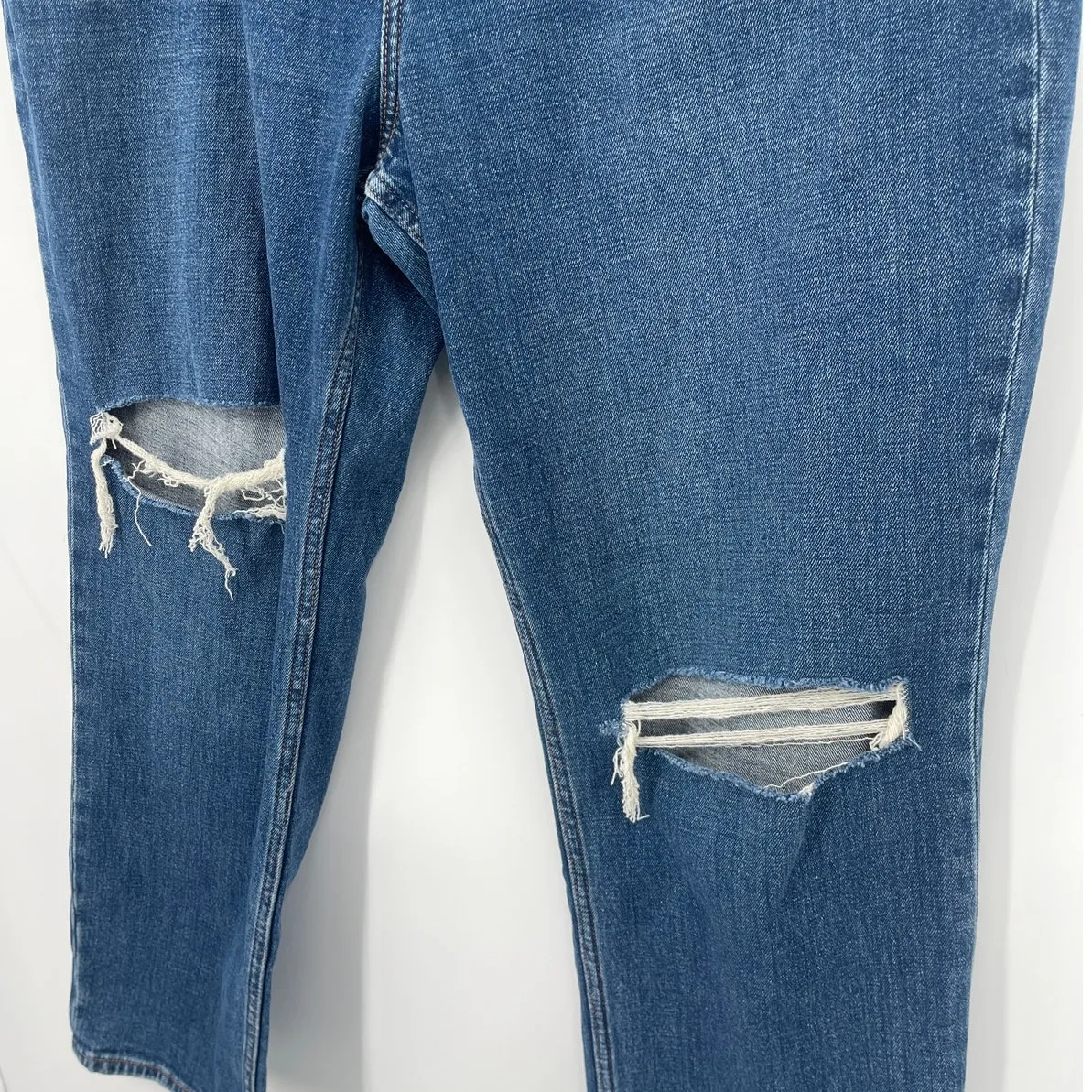 Abercrombie & Fitch Ankle Straight Womens Jeans Sz 18 Distressed Y2K High Rise - Image 5