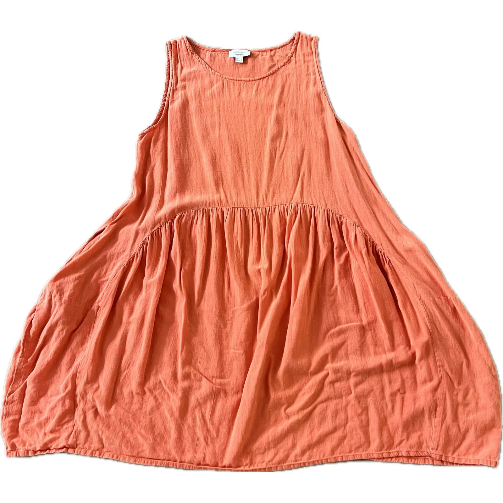 Orientique Naturally Australian Orange Asymmetrical Trapeze Linen Cotton M Size M - Image 3