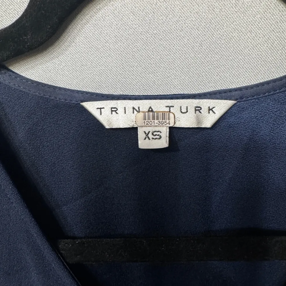 NWOT Trina Turk Romper XS Navy faux wrap belted-like new!! - Image 12