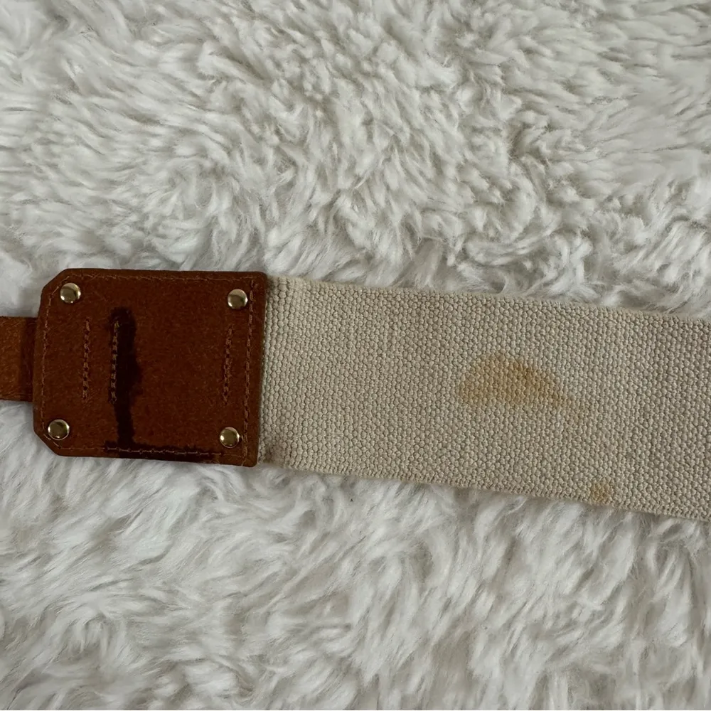 Tory Burch Tan and Brown Stretch Leather Belt with Gold Buckle Size XS - Image 11
