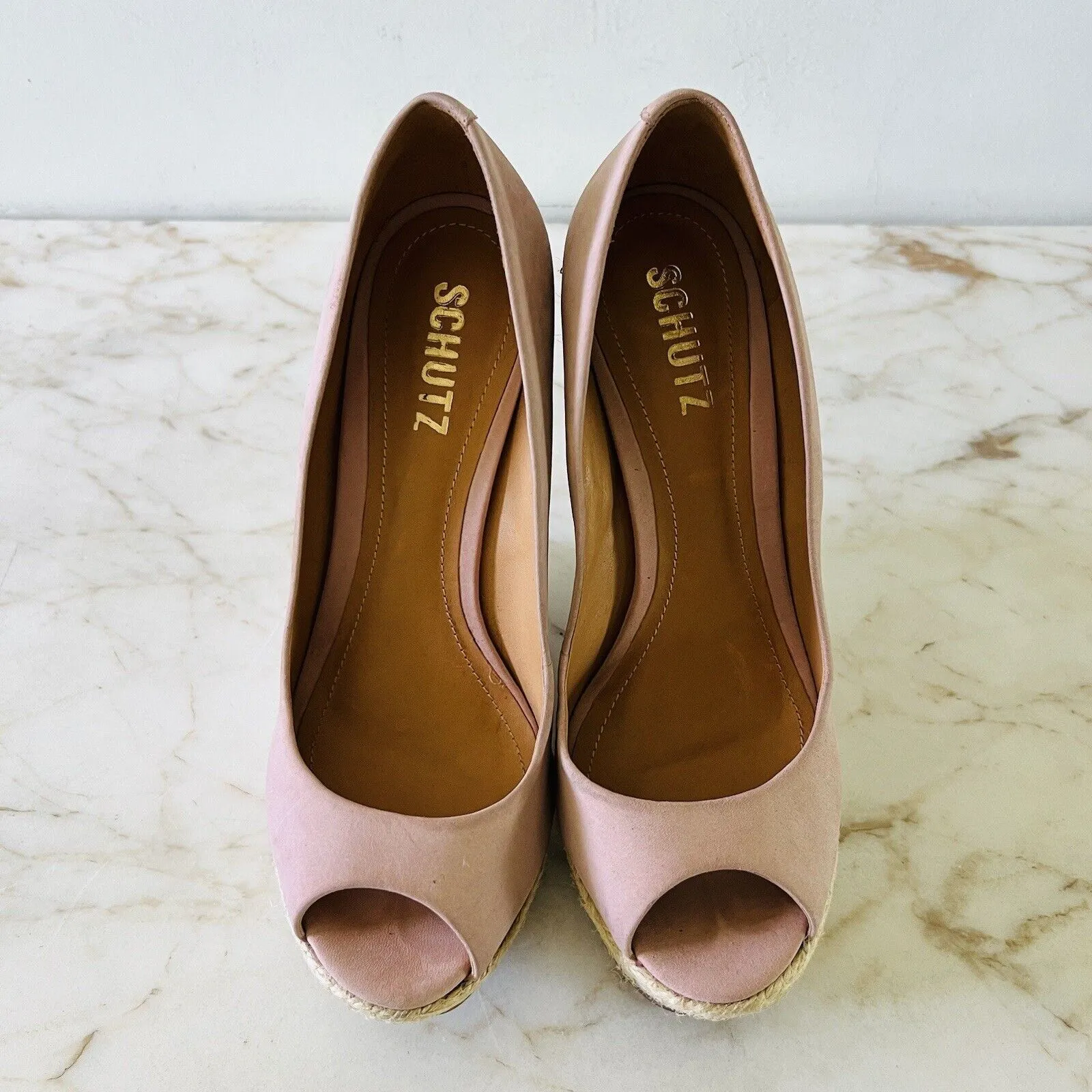 SCHUTZ Gabrielle Pink Wedge Platform Open Toe Pump - US 7 - Image 2