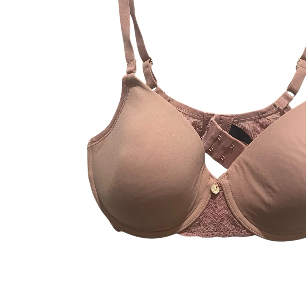 Natori Lace Molded Cup Bra Brown Tan Womens Size 34D Adjustable Straps - Image 2