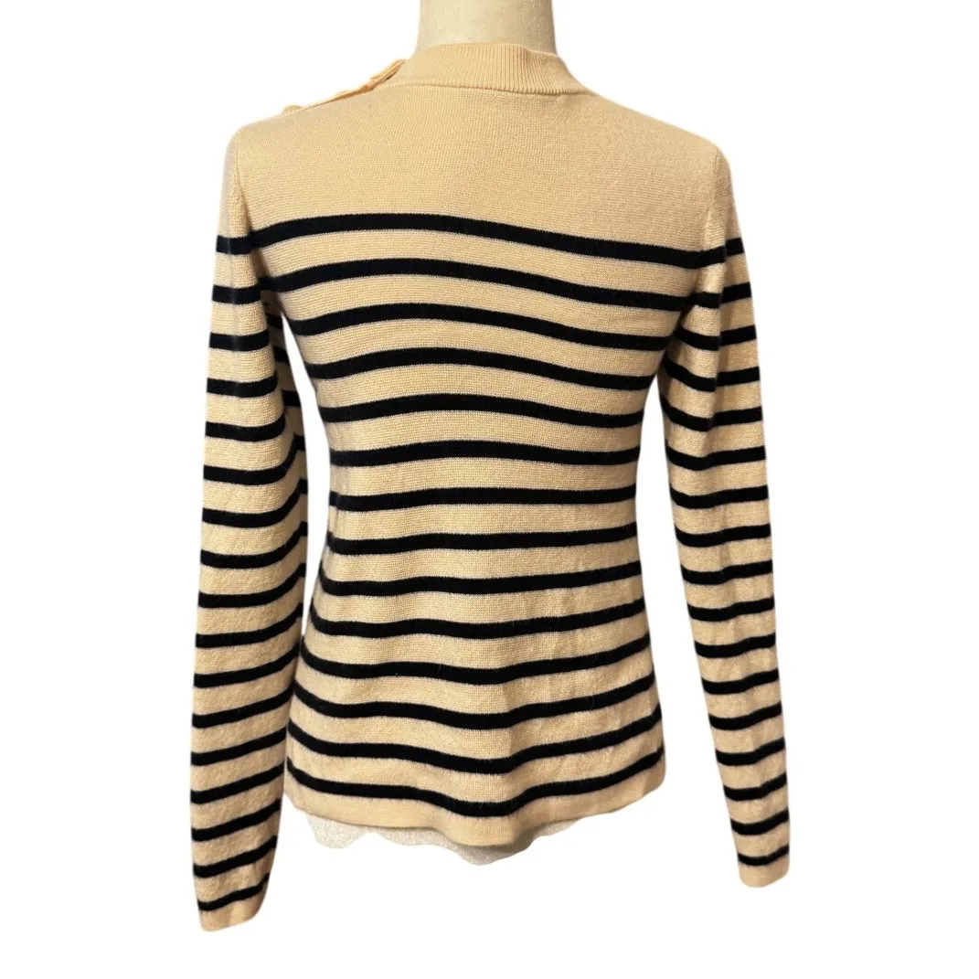 Comptoir des Cotonniers Maddy Striped Merino Wool Sweater Breton Nautical (XS) Blue - Image 2