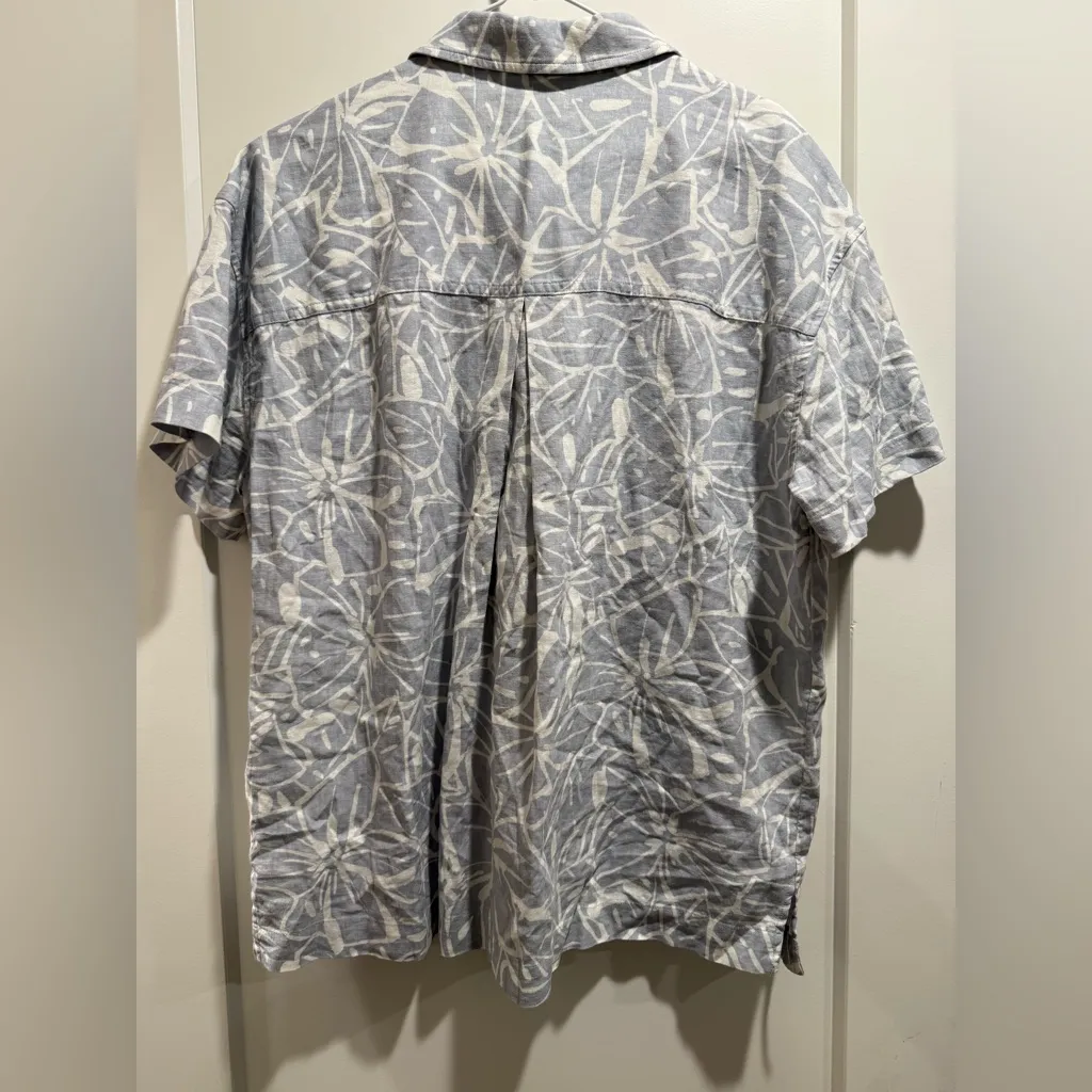 Madewell Linen-Blend Camp Shirt in Abstract Flora Size Large‎ - Image 4