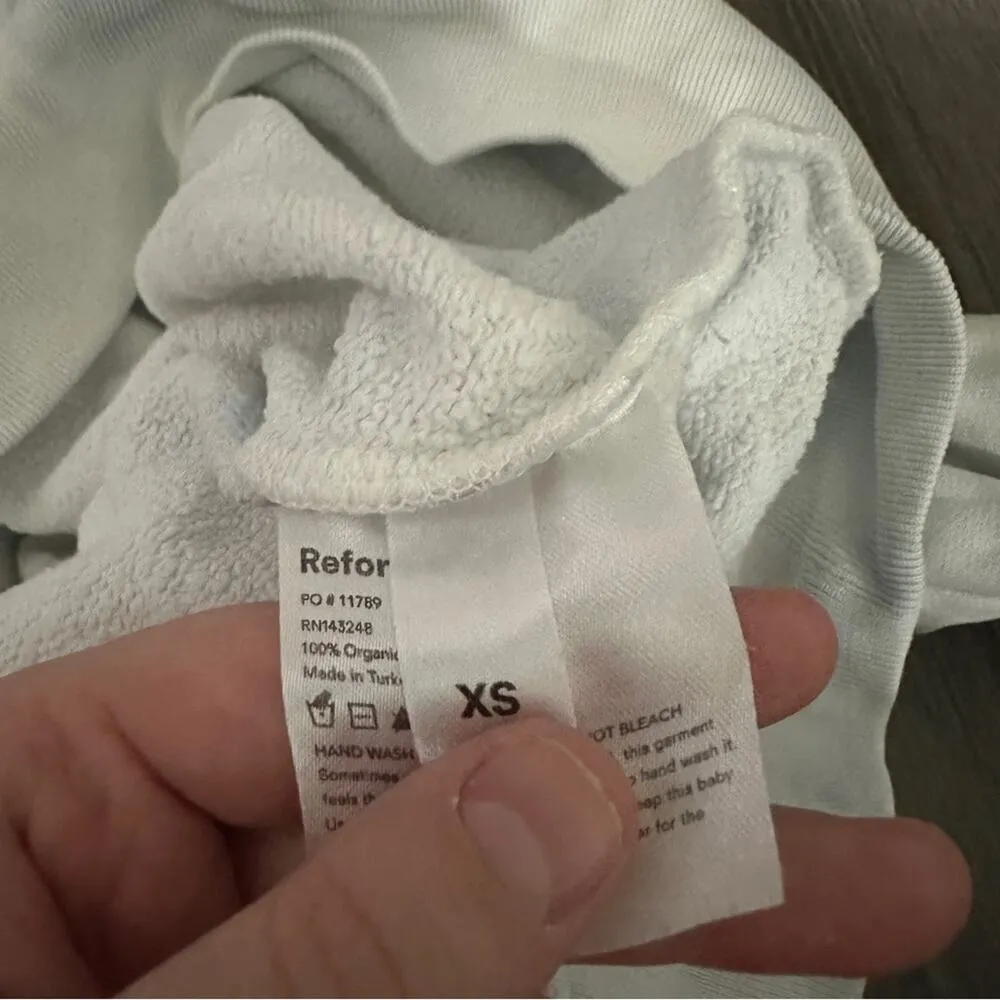 Reformation Tanner White & Blue Light Tie Dye Long Sleeve‎ Hoodie in Tornado XS - Image 7