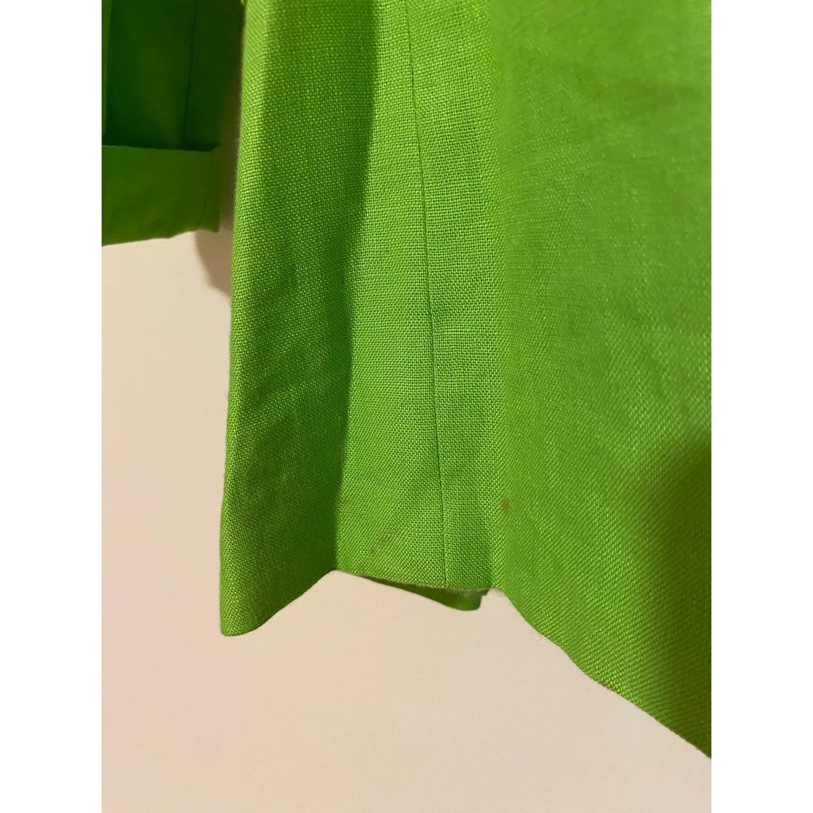 VTG Max Mara Lime Green Double Breasted Blazer Gold Buttons Big Collar USA 10 - Image 12