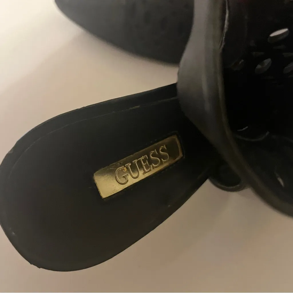 Guess Black Cutout Heeled Ankle Boots - Image 5