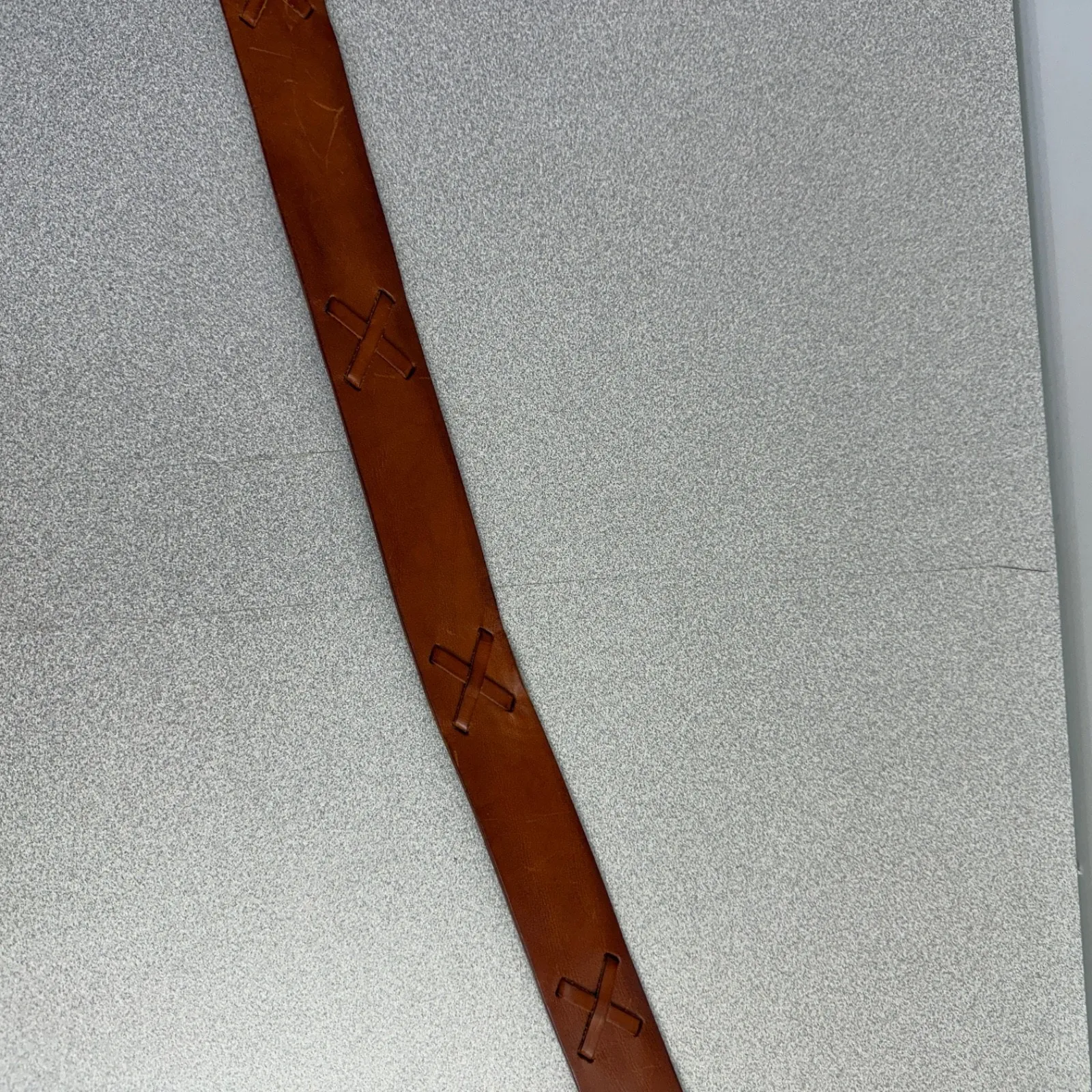 Abercrombie Fitch Leather Belt Large Womens Brass Buckle Boho Preppy 1.5" - Image 3