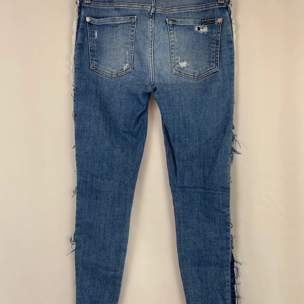 7 for all mankind Roxanne‎ Ankle Fray Jeans in Bright Houston Size 28 - Image 6