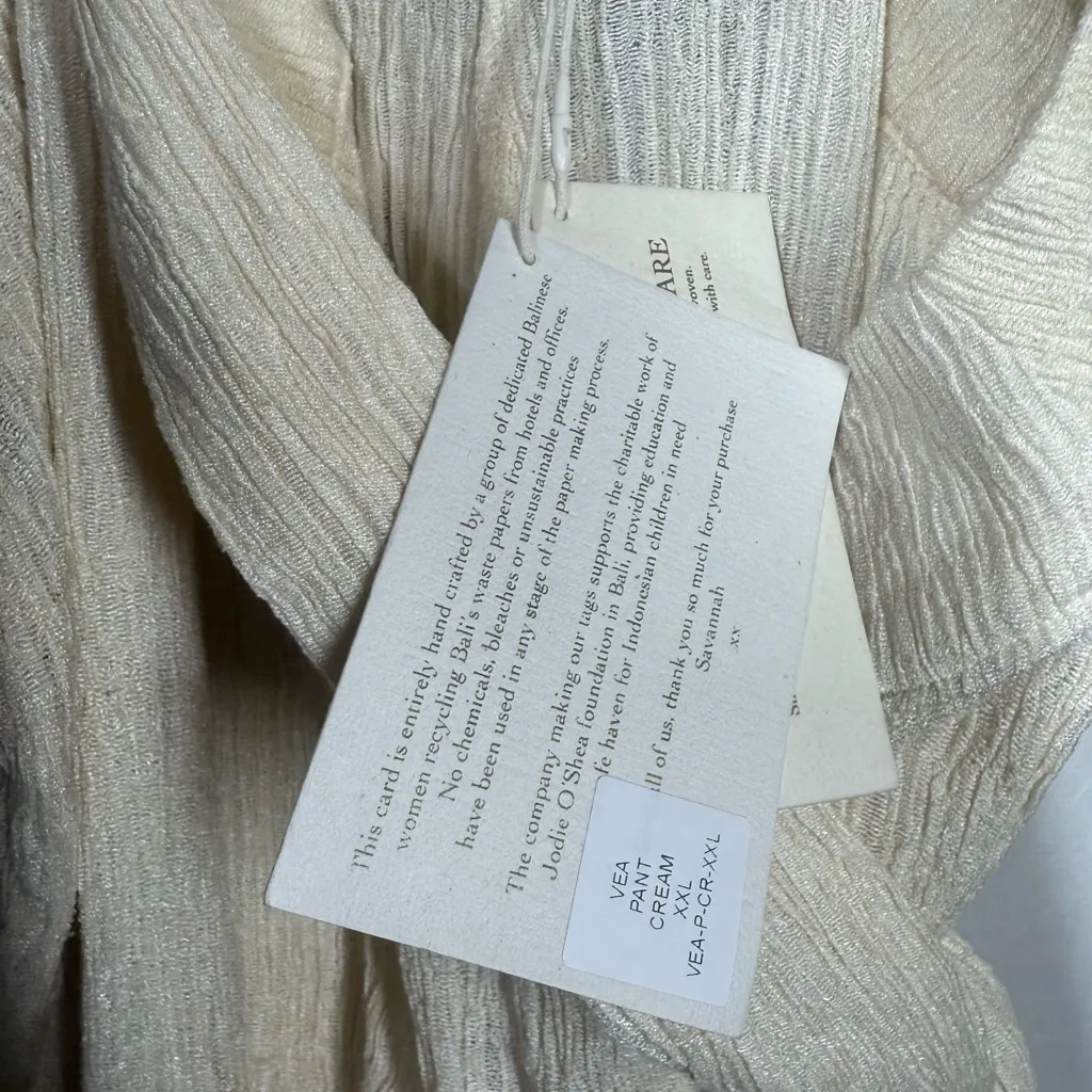 NWT Savannah Morrow Vera Pant In Cream Size XXL - Image 6