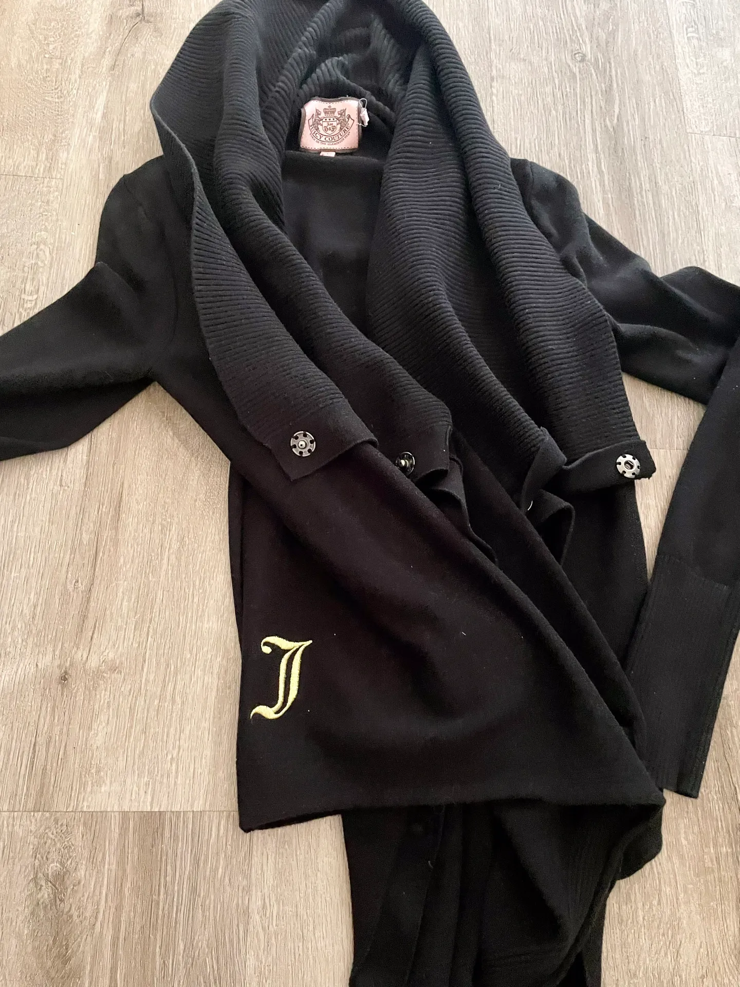 Navy Waterfall Cardigan Sweater S - Image 4