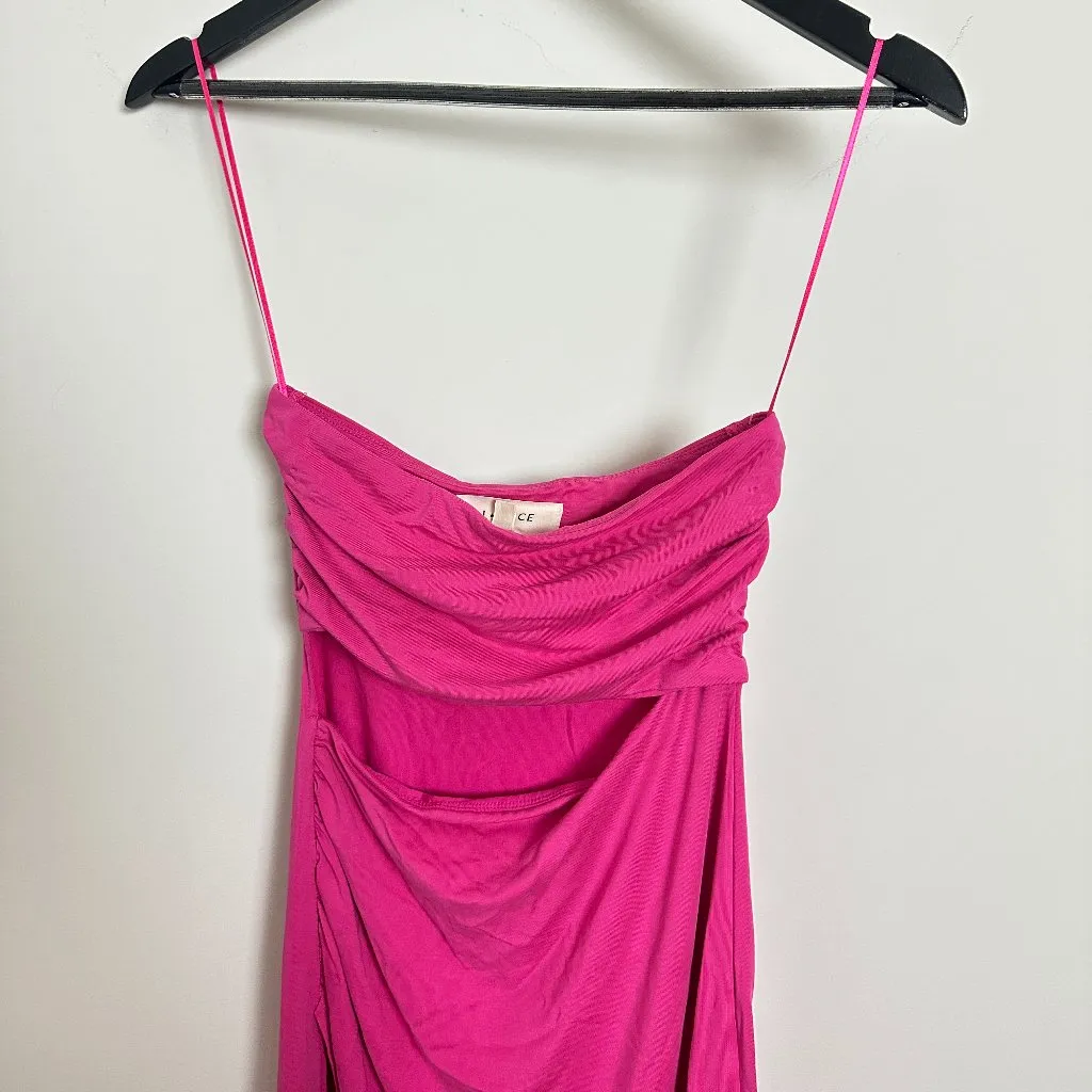 L*SPACE Corsica Cutout Strapless Cover-Up Dress in Bougainvillea Size X-Small - Image 6