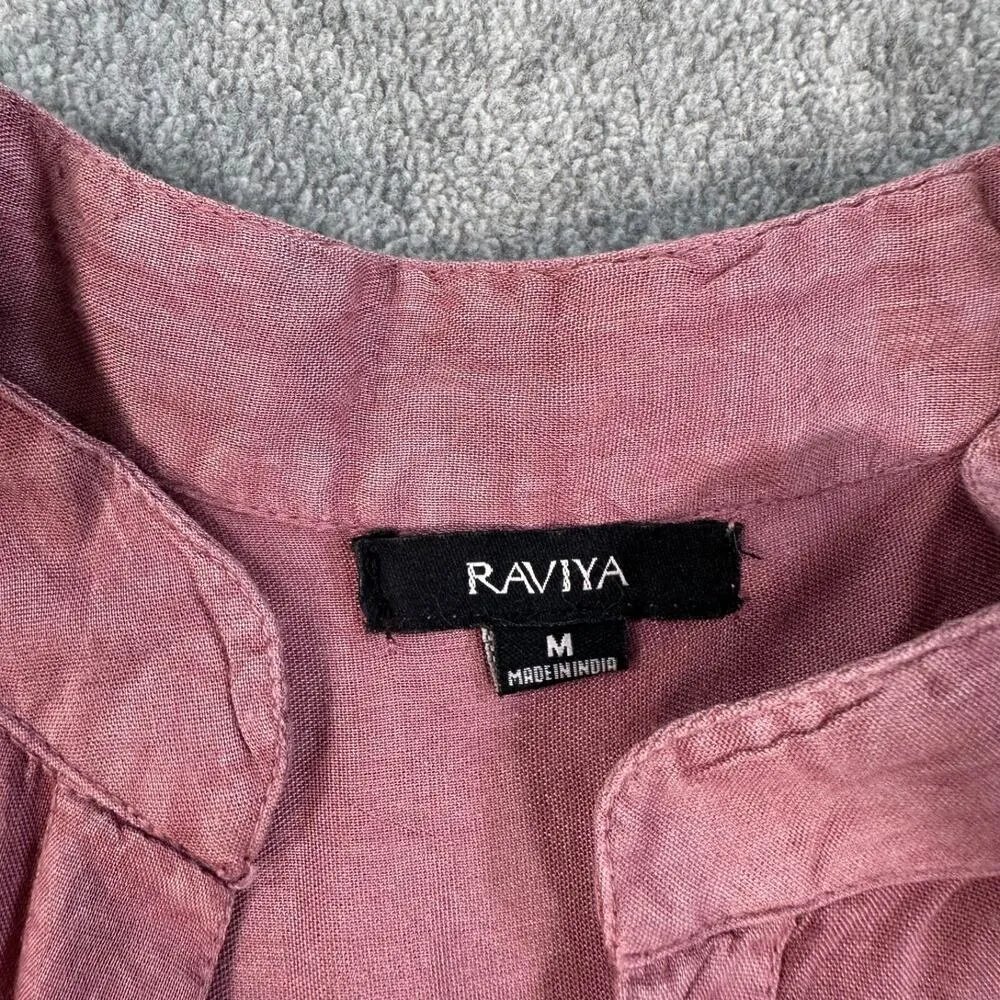 Raviya Collared Lightweight Swim Coverup Tunic Women's Medium Purple V - Image 3