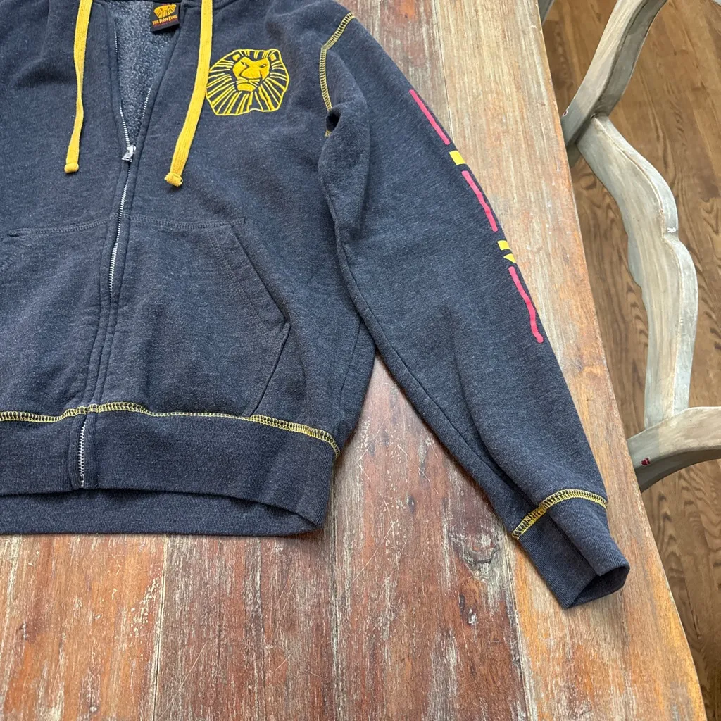 Disney The Lion King Broadway Gray & Yellow Full-Zip Hoodie XS Womens - Image 4