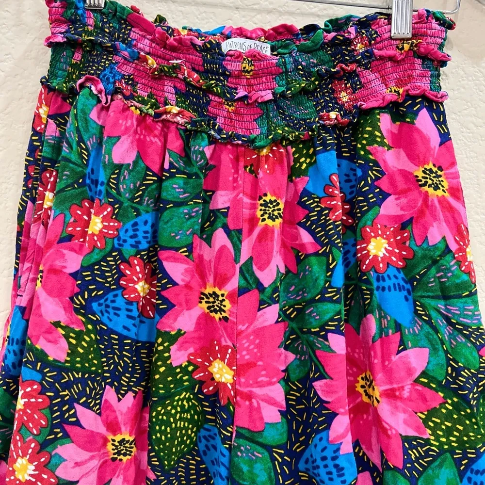 Patrons of Peace Extra Wide Leg Pants Med Tropical Beachy Vaca Resort Boho Hippi - Image 2