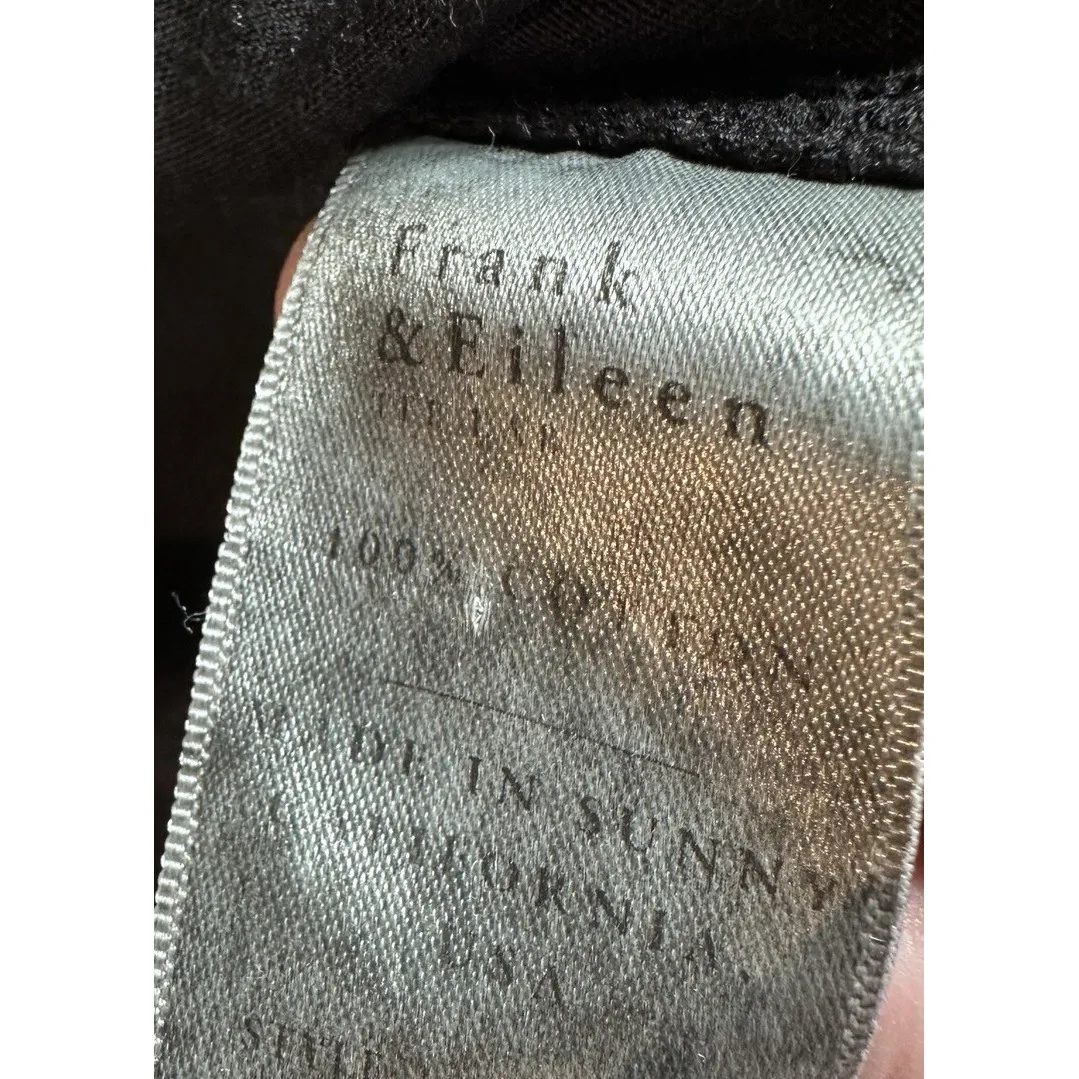 Frank & Eileen Barry Tee Lab Button Up Long Sleeve Shirt M Black Jersey Cotton Size 8 - Image 6