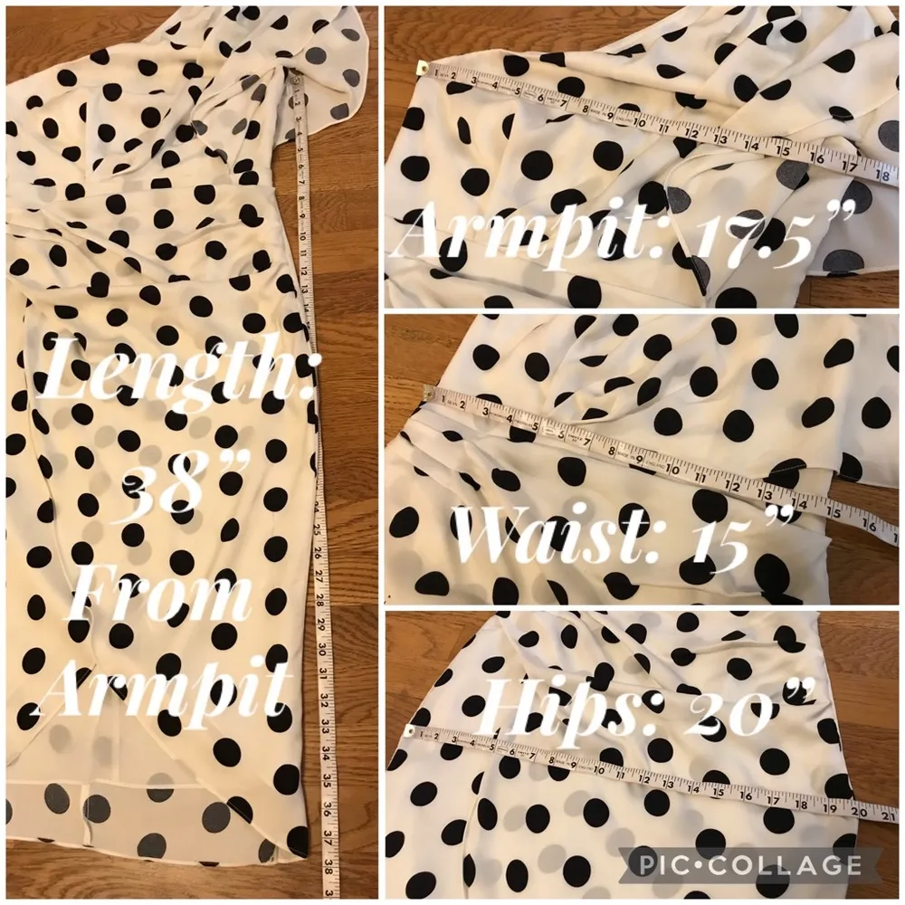 One shoulder Polka dot midi dress size M - Image 11