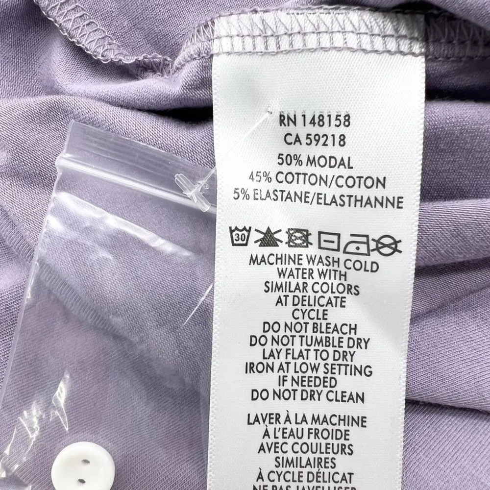 Pendleton NEW  Womens L Knit Shirt Lilac Light Purple White Trim Long Sleeve - Image 6