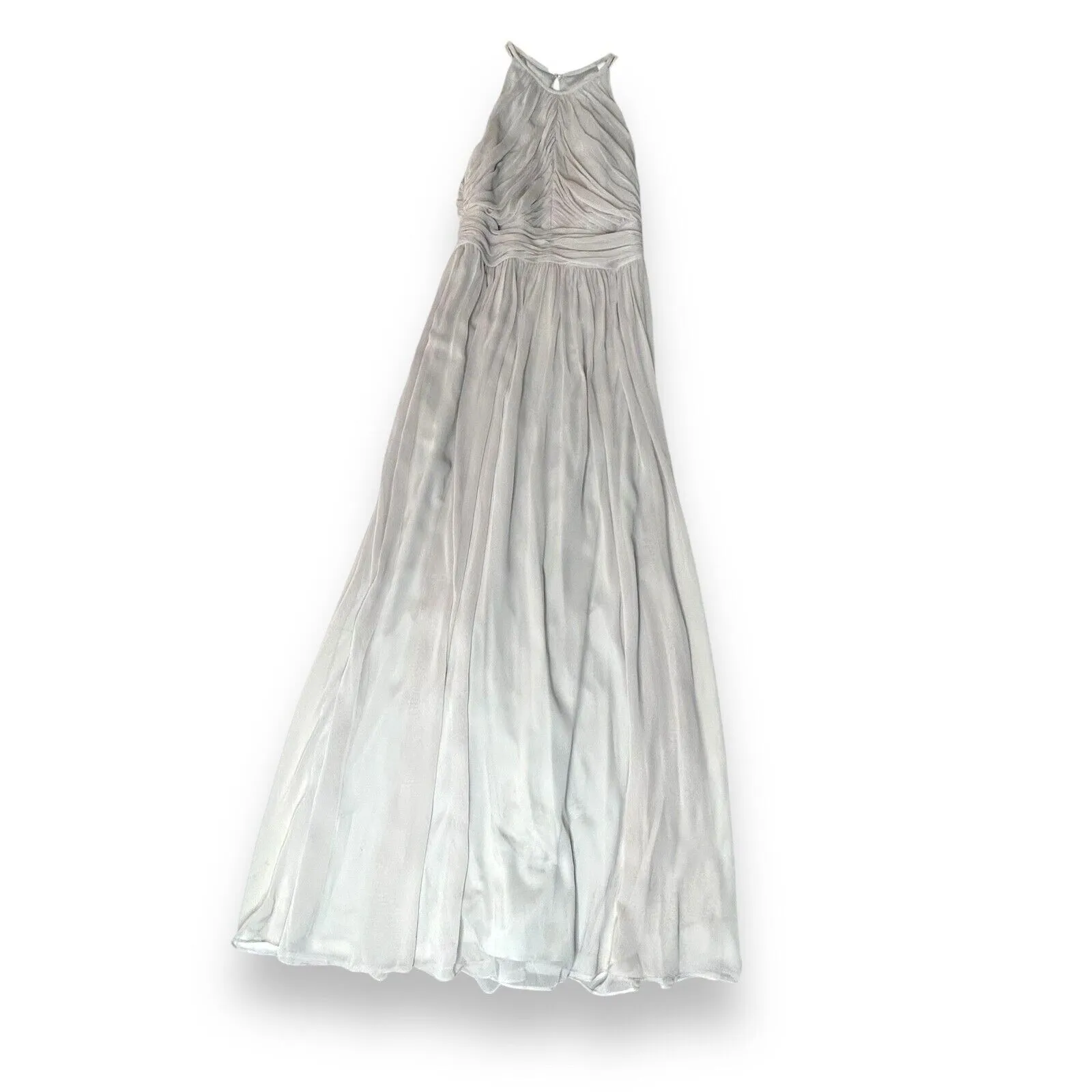 Dessy Collection‎ Dress Halter Maxi Gown Prom Shirred Chiffon Open Back 6 8 - Image 9