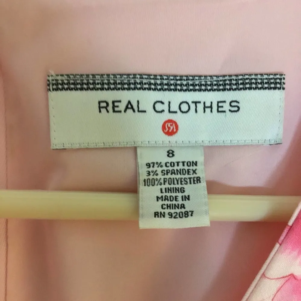 Real Clothes size 8 pink floral sleeveless dress Yellow - Image 8