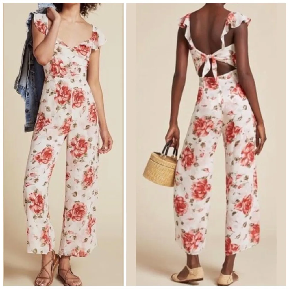 Reformation NWT Miri Roses Jumpsuit, 0 - Image 13
