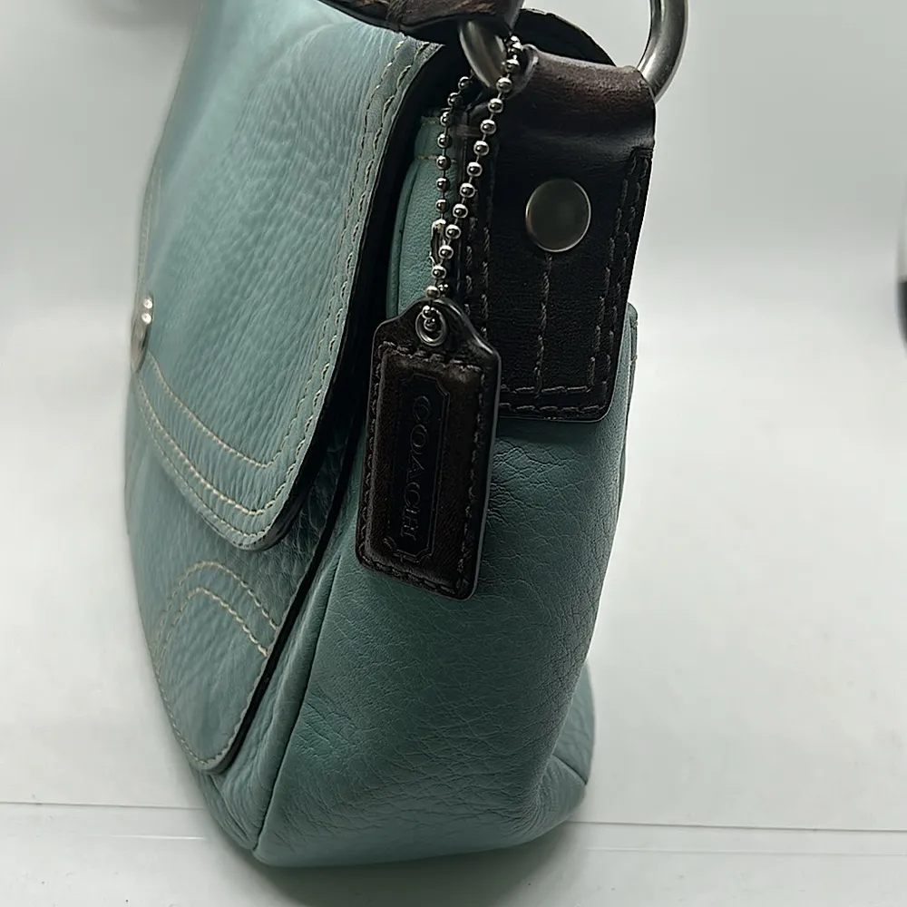 Coach Eggshell Light Blue Pebbled Leather Hobo Bag Purse 🌸🌸 - Image 3