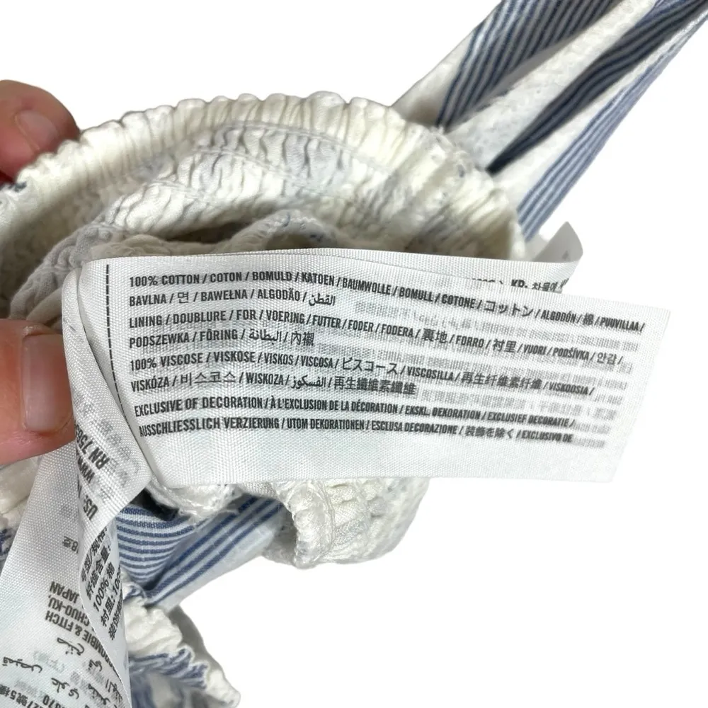 NWT Abercrombie & Fitch Striped Bow Front Crop Top in Blue/White Size XS - Image 8