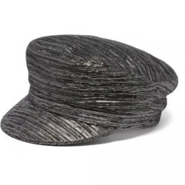 NEW Isabel Marant Cap Metallic Black Silver Newsboy OS Streetwear Chic Sparkly - Image 11