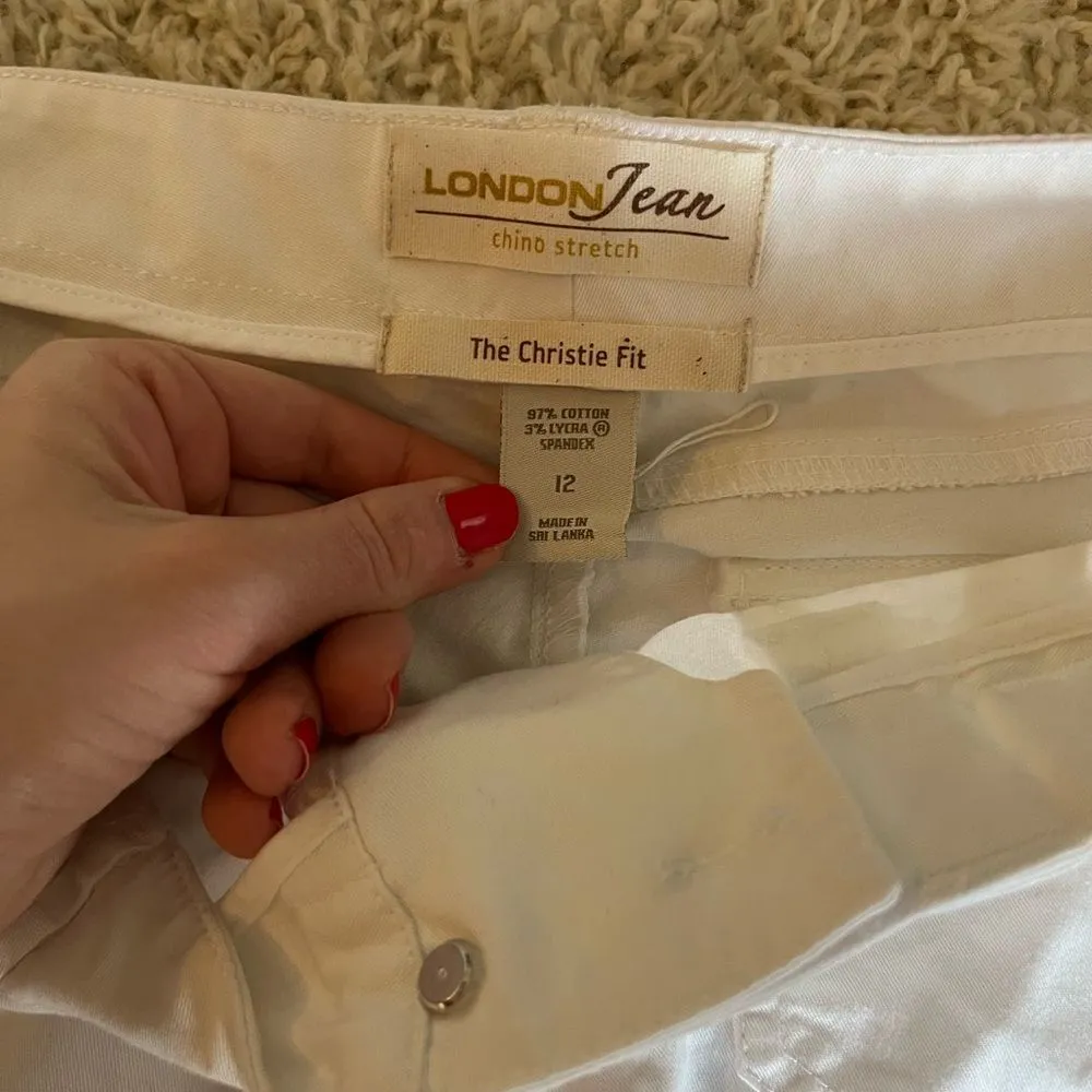 London Jean The Christine Fit White Flare Jeans size 12 - Image 2