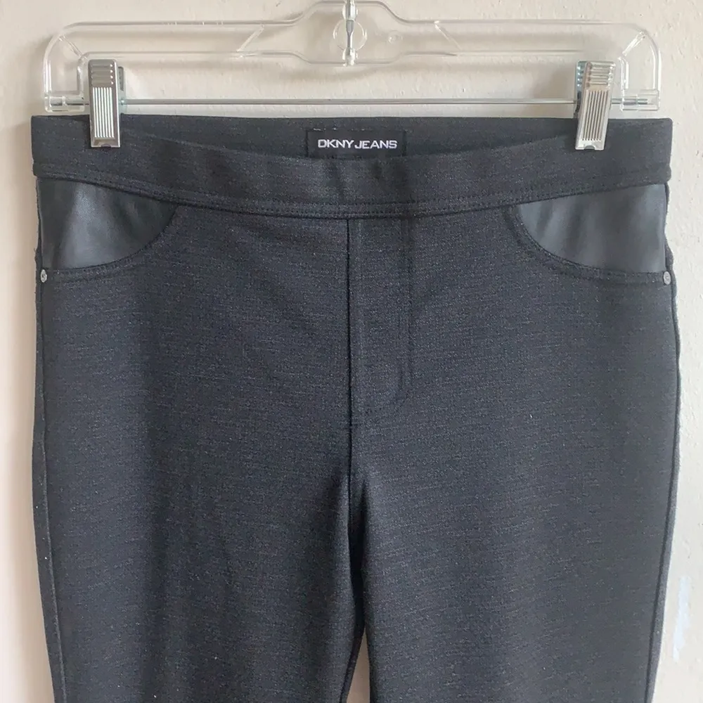DKNY Pull On Straight Leg Black Pants Leggings - Image 6