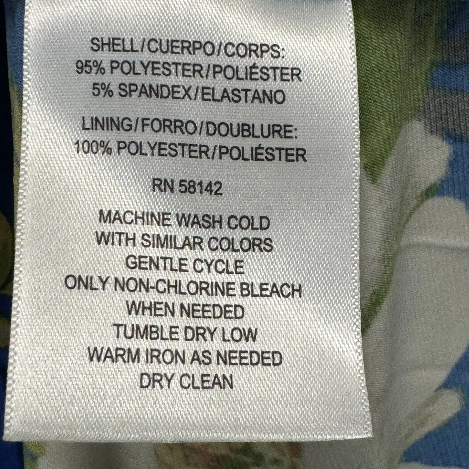 Maggy London Sleeveless‎ Hawaiian Tropical Floral Dress Size 14 Blue Pleated - Image 5