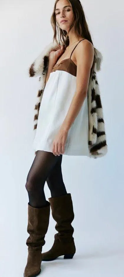 Free People x REVOLVE Verano Mini Dress in Ivory Combo - Image 2