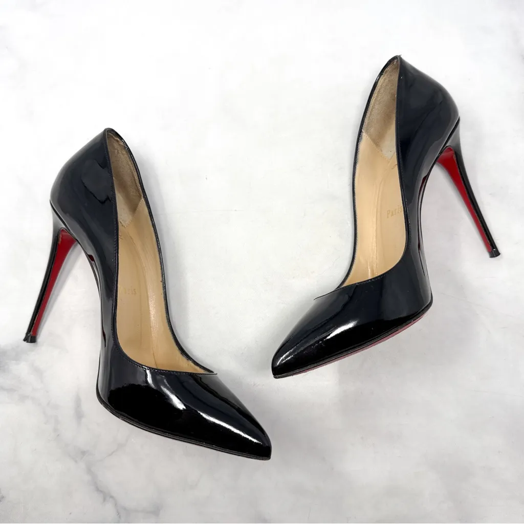 Christian Louboutin Pigalle Follies 100 Pointed Toe Stiletto Heel Pumps Black 37 - Image 5