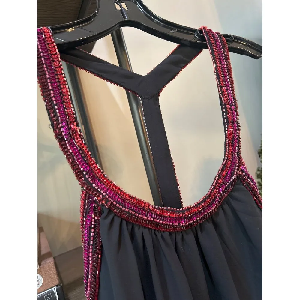 Jewel Badgley Mischka Ava Rhinestone Trapeze Dress Black Womens Size 16 - Image 7