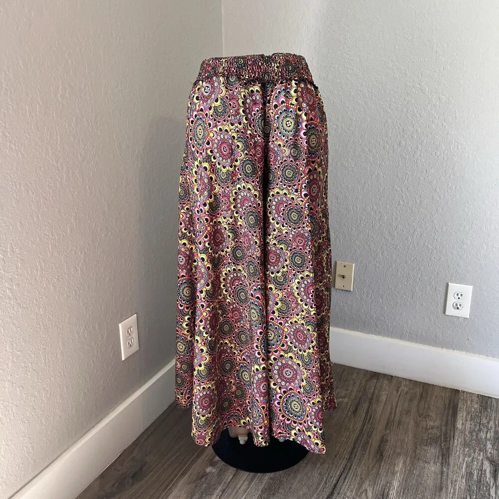 CULTURE SHOP Wide Leg Pants Hippie Boho Paisley Stretch waist Multicolor ML #37 Size undefined - Image 4