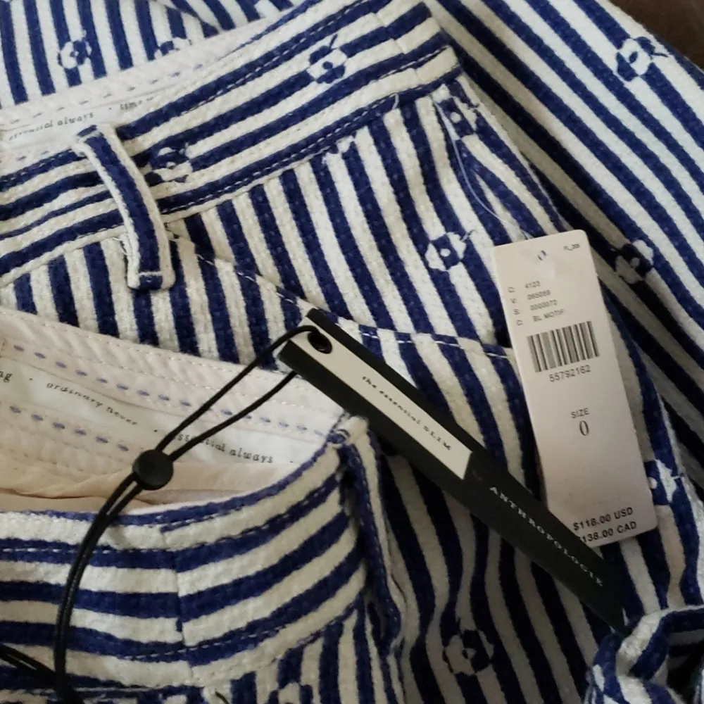 Anthropologie ESSENTIAL SLIM Stripe Blue 👖 - Image 10