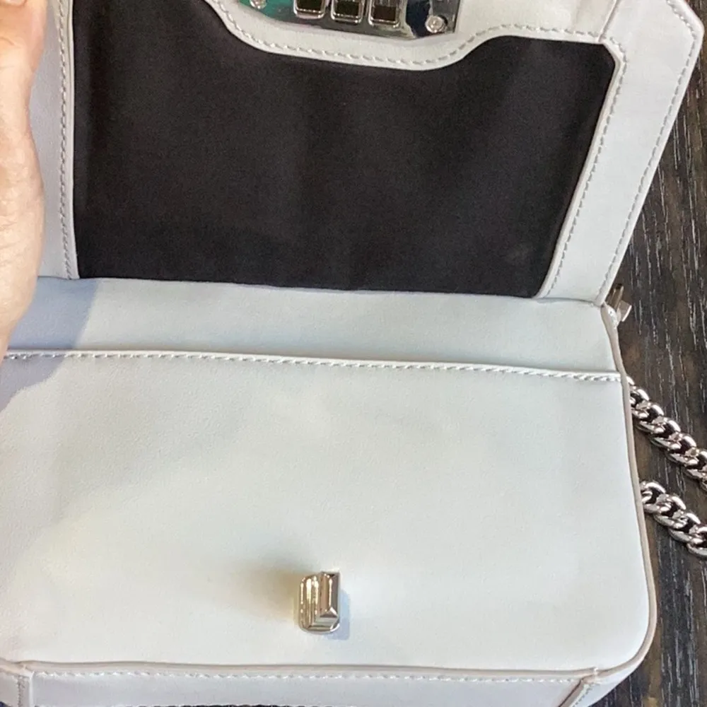 Rebecca Minkoff Gray Chevron Quilted Leather Mini Love Crossbody NWT - Image 9