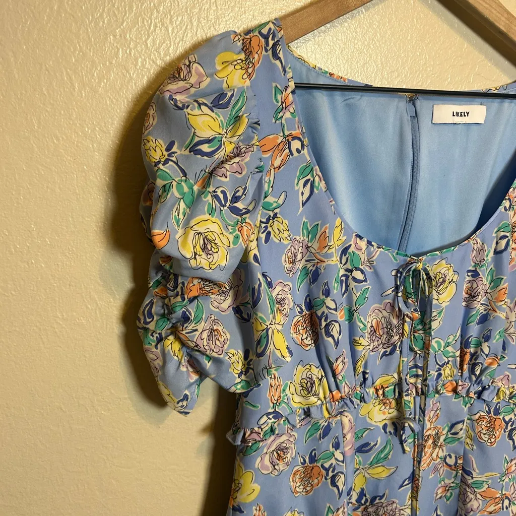 Likely Lana‎ Puff Sleeve Dress in Periwinkle Floral Multi - Image 5